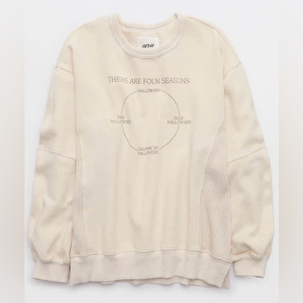 NWT Aerie Très Chic Sweatshirt Heather Frost Size XS Oversized